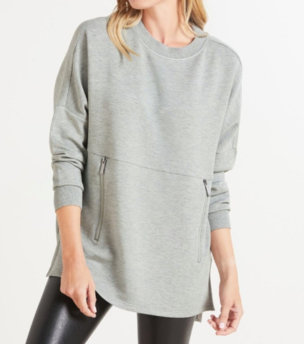 VARLEY Gray Bayliss Zippered Pocket Sweatshirt (Size Small)